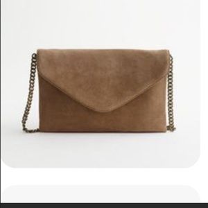NWOT J. Crew Suede Tan Envelope Style Bag